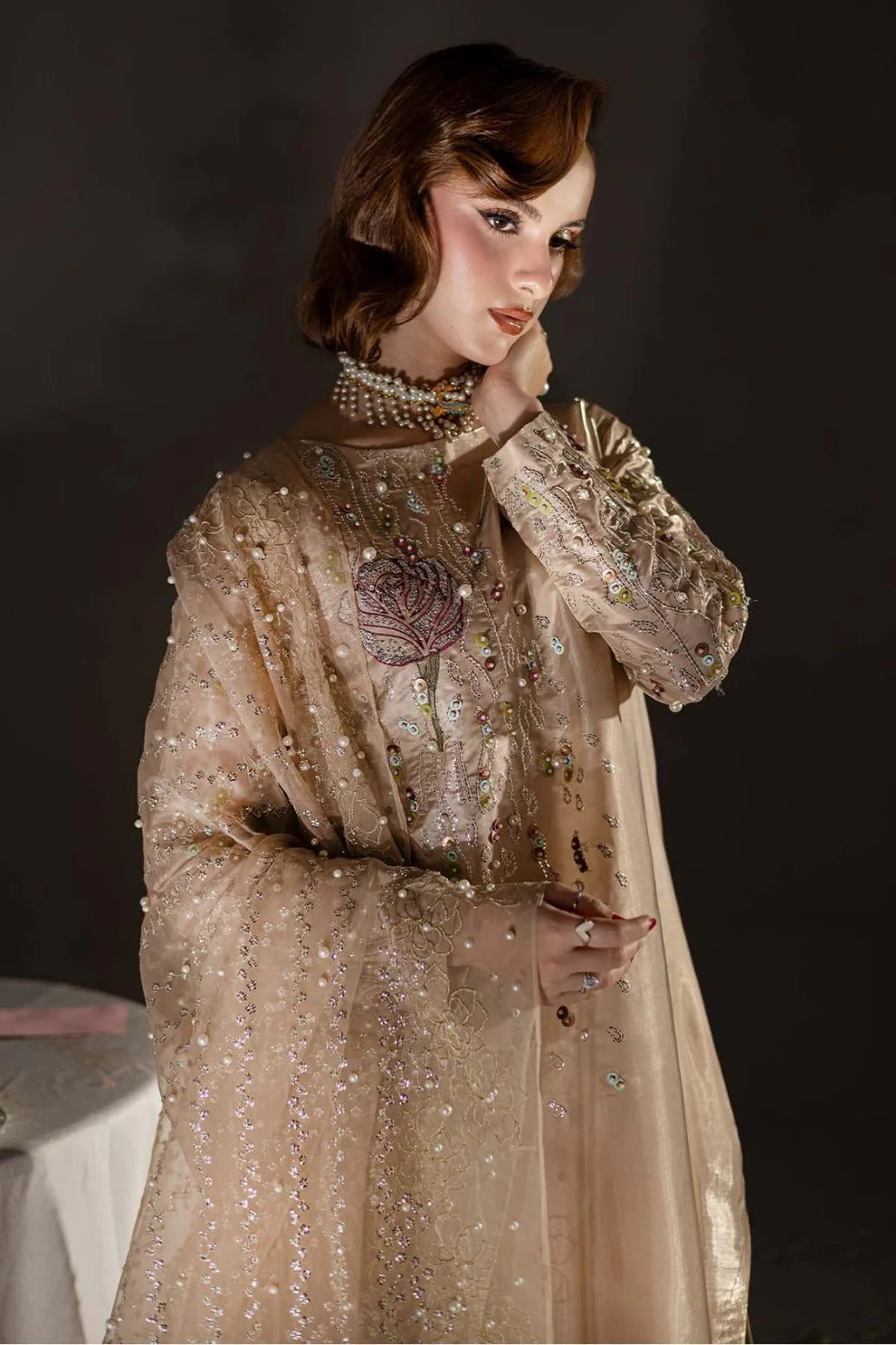 03-piece Embroidered Cotton Suit With Chiffon Dupatta | Ready to wear