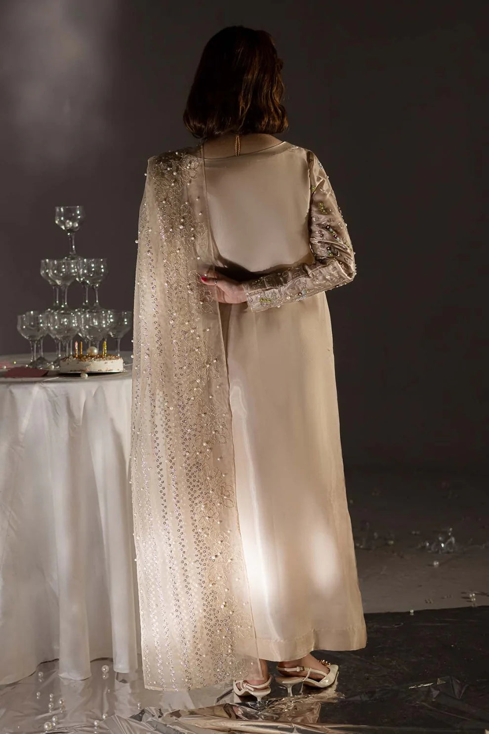 03-Piece Embroidered Cotton Suit With Chiffon Dupatta | Ready To Wear