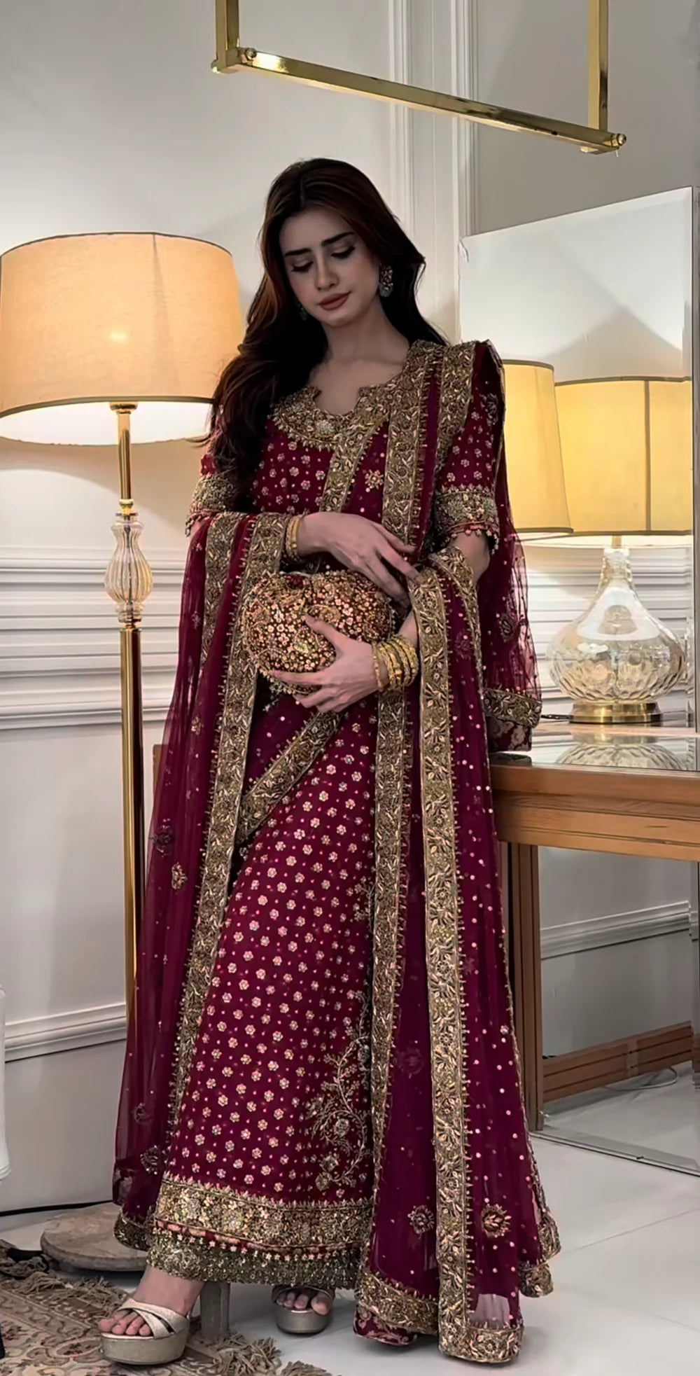03 Piece  Luxury Adda Work Chiffon Suit - Ready To Wear