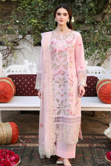 03 Piece Embroidered Cotton Suit - Ready To Wear