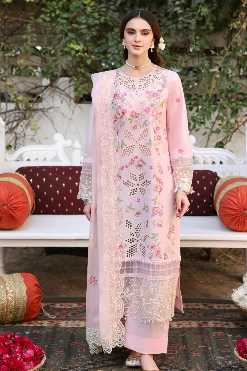 03 Piece Embroidered Cotton Suit - Ready To Wear