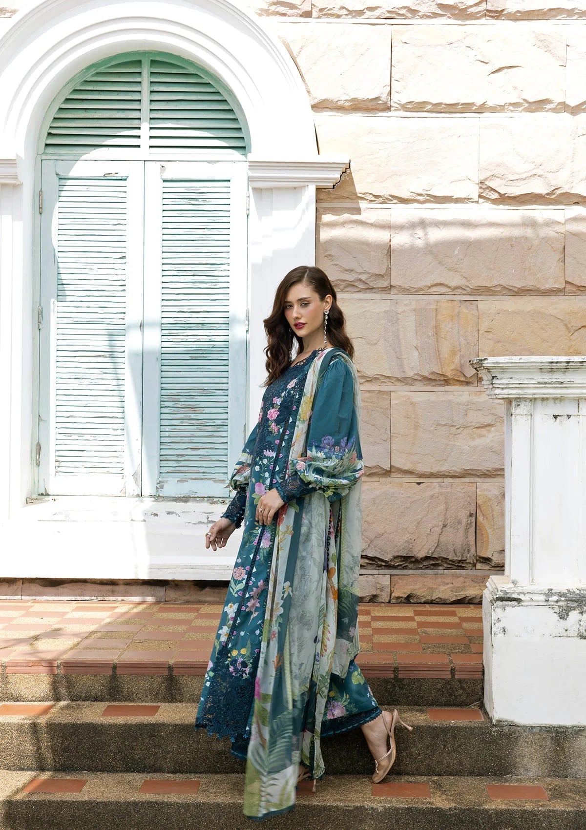 03-Piece  Printed Lawn Embroidered Suit - Ready  To Wear
