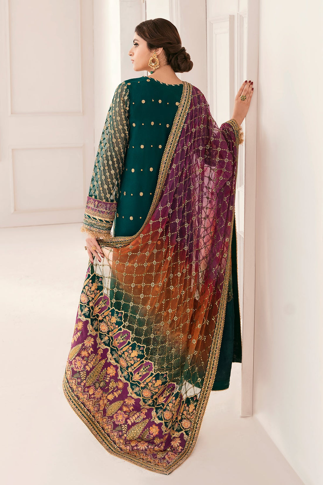 03 Piece Luxury  Embroidered Chiffon Suit - Ready  To Wear