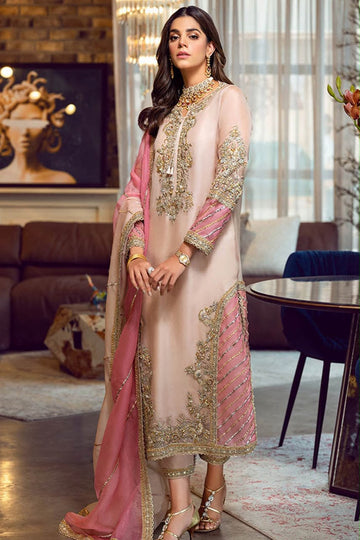 03-Piece Luxury Embroidered Organza Suit | ready to wear