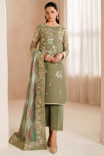 03-Piece  Embroidered Chiffon Suit - Ready  To Wear