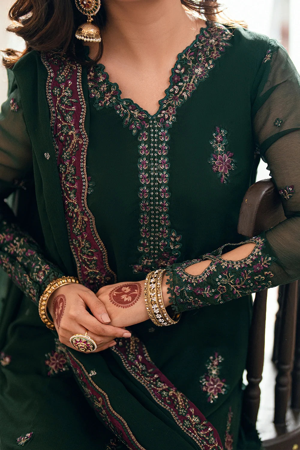 03-Piece Embroidered Chiffon Suit | Ready To Wear