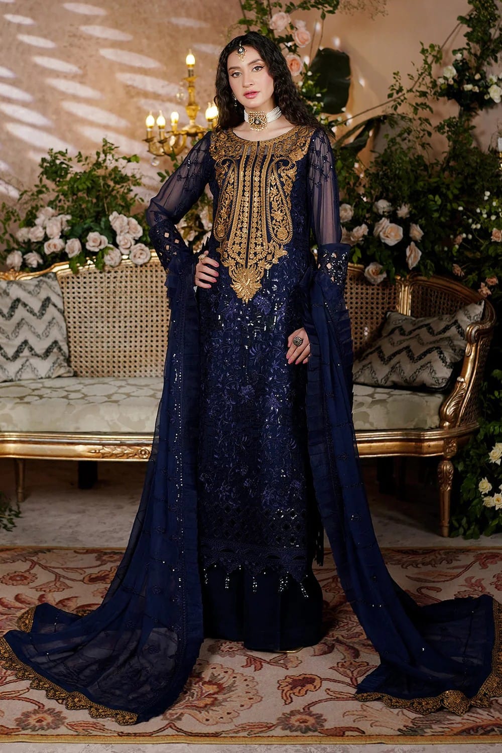03-Piece Suit Luxury Chiffon Suit - Ready To Wear
