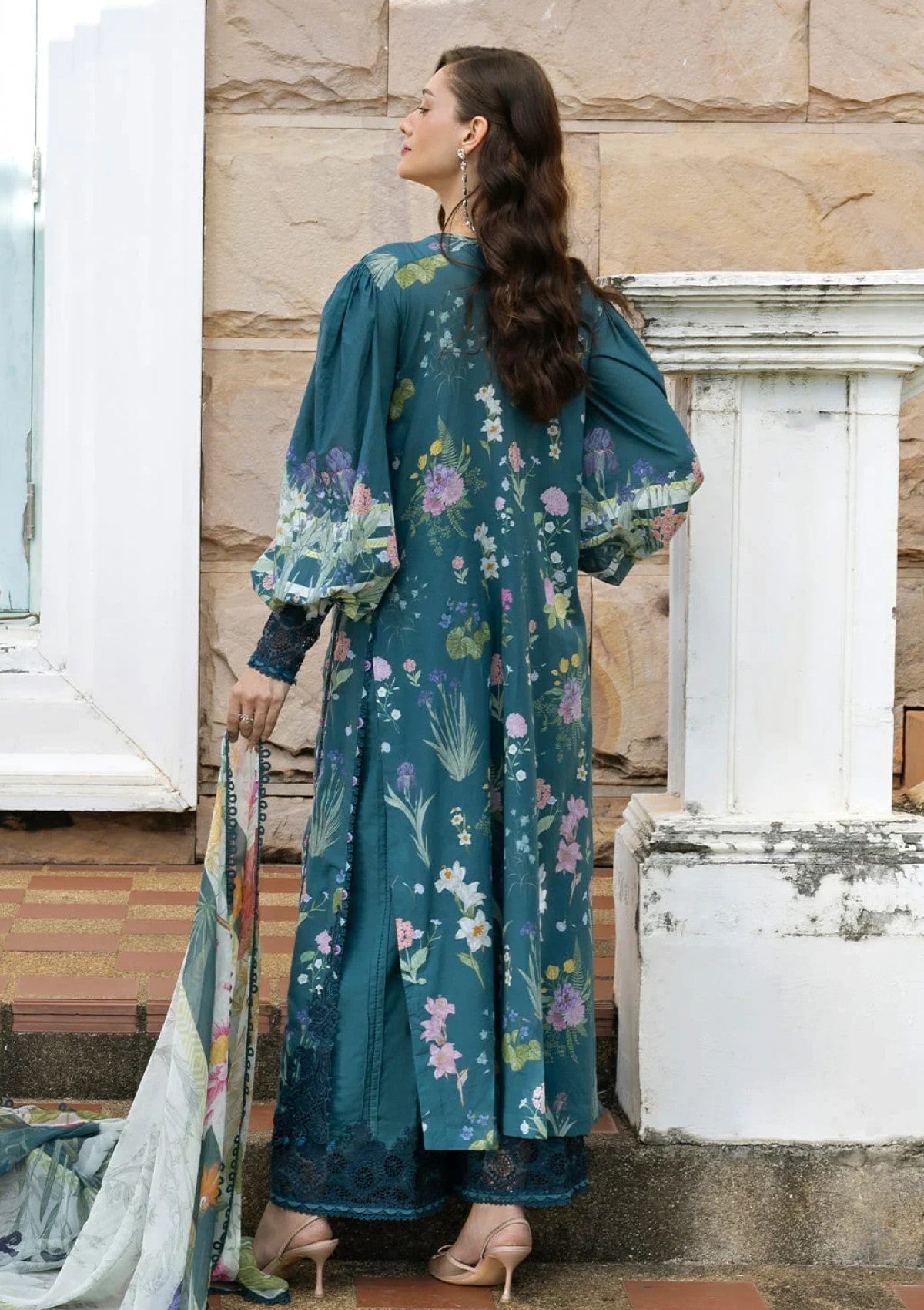 03-Piece  Printed Lawn Embroidered Suit - Ready  To Wear