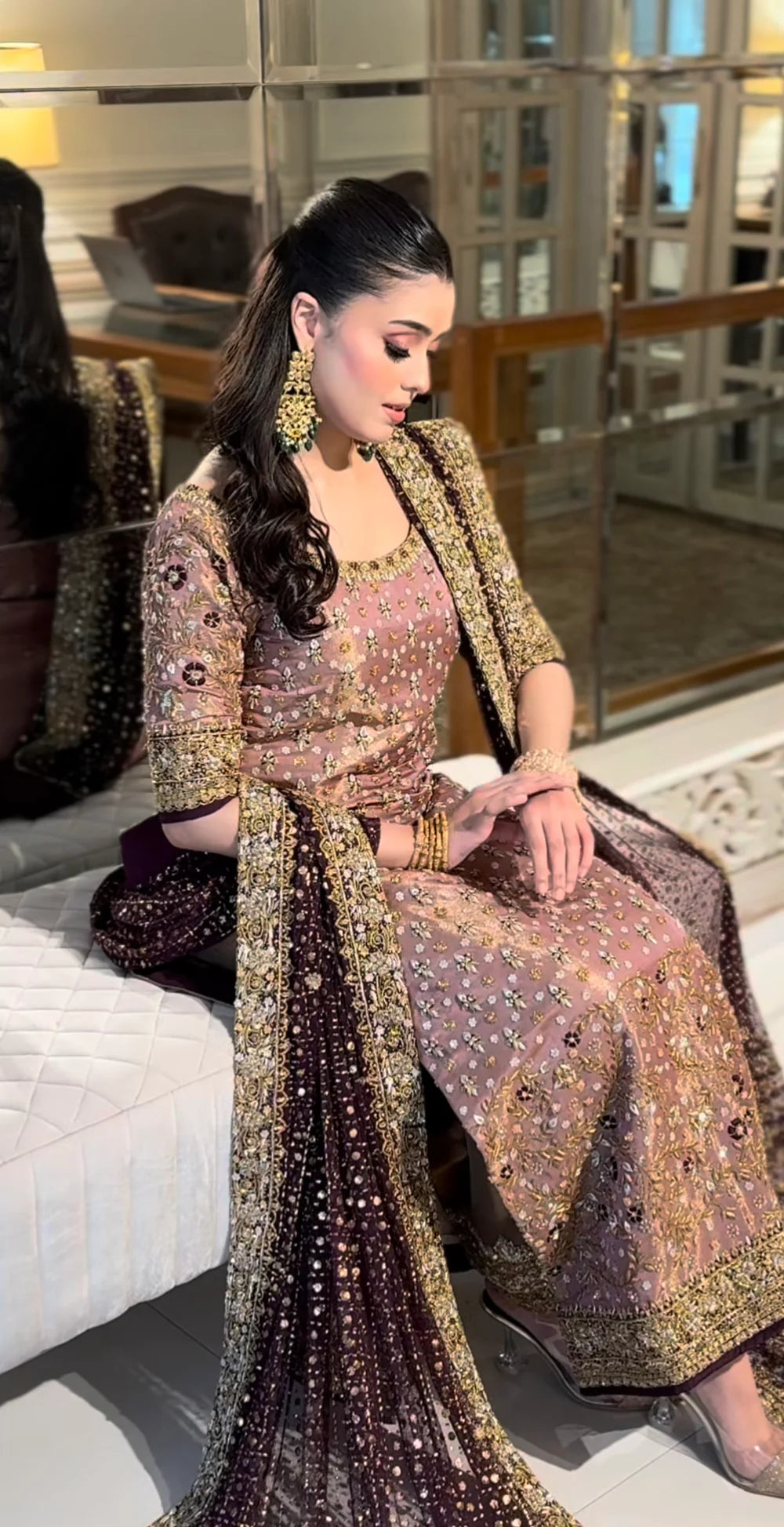 03 Piece Luxury Hand Embellished Adda Work Suit- Ready to Wear