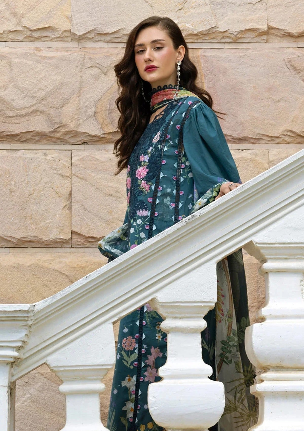 03-Piece  Printed Lawn Embroidered Suit - Ready  To Wear