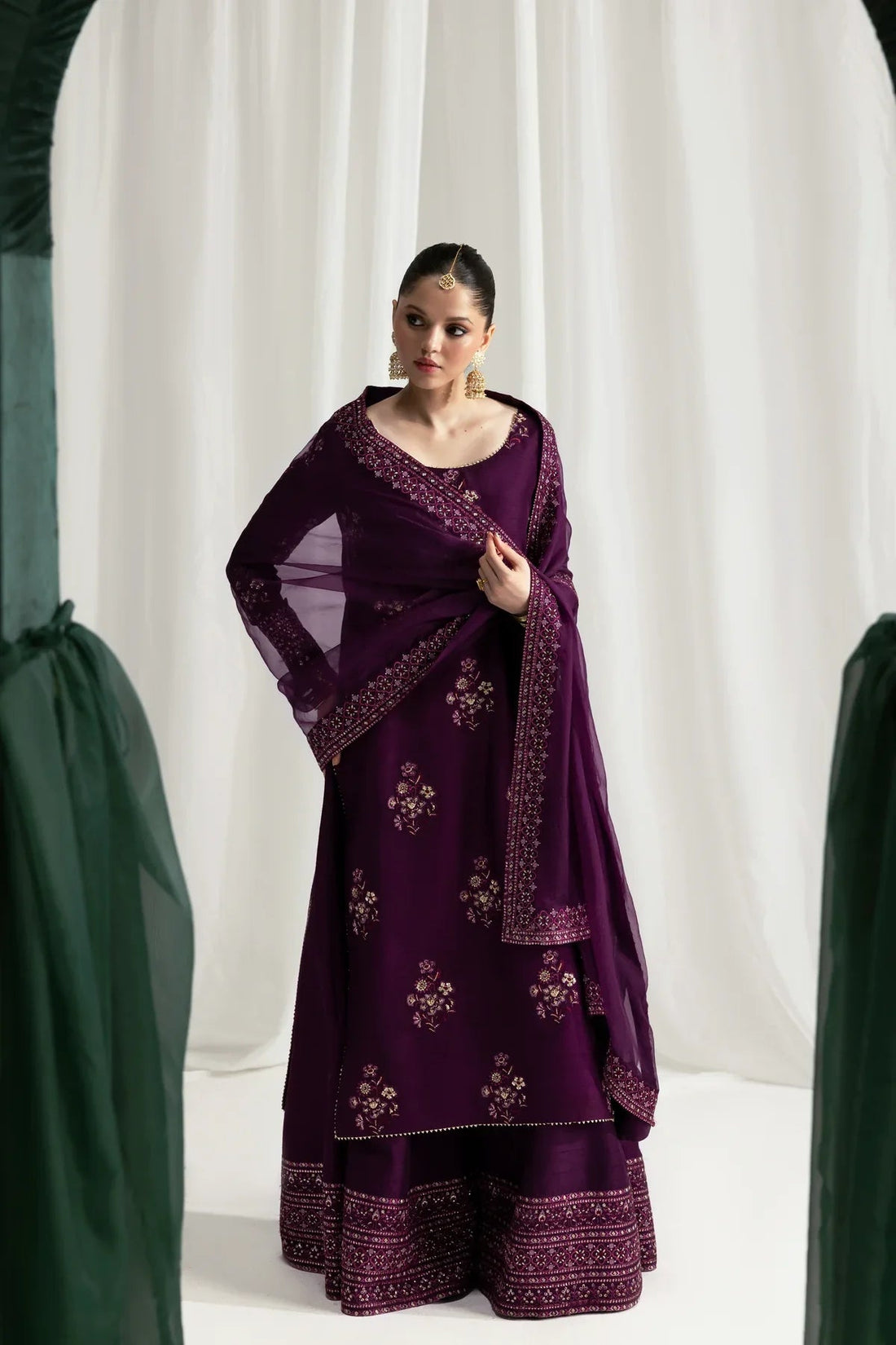 3 Piece Stitched Raw silk   suit - Ready to Wear