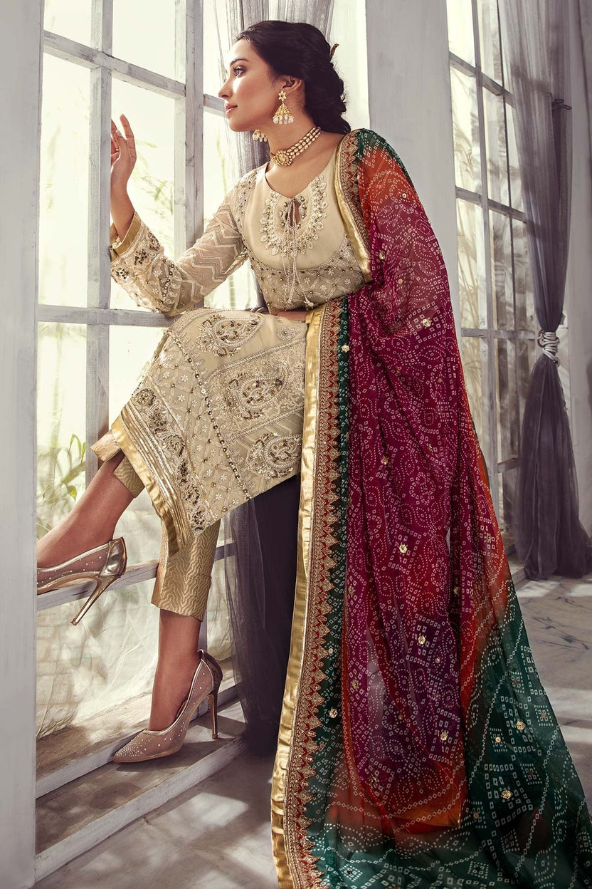 03 Piece Heavy Embroidered Chiffon Suit - Ready to Wear