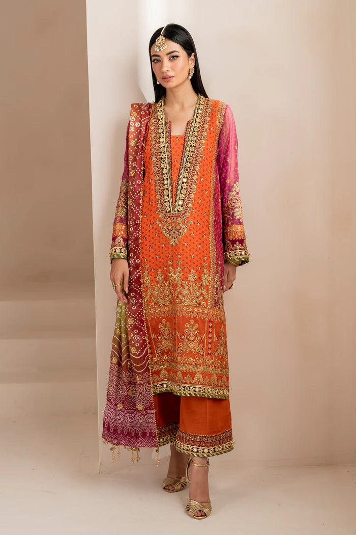 03-piece Chiffon Suit With Heavy Embroidery | Ready to wear