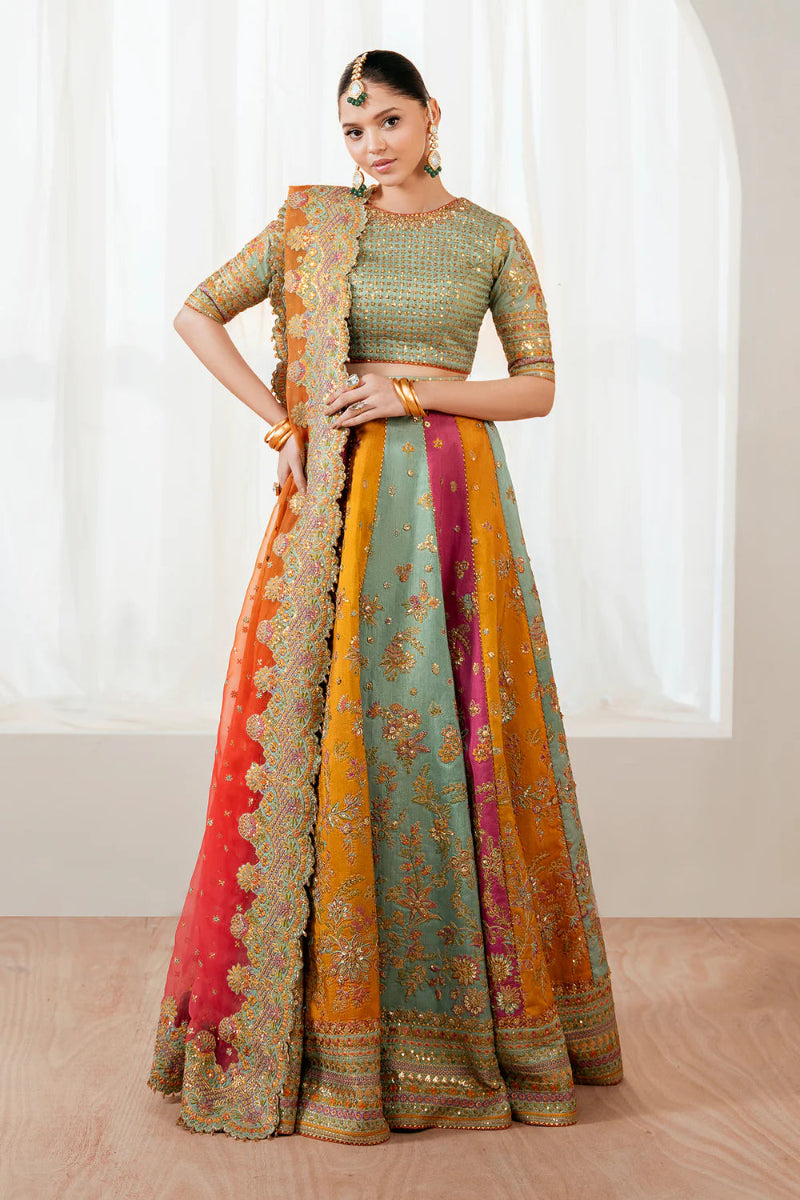 03-piece Embroidered Silk Lehnga With Organza Dupatta | Ready to wear