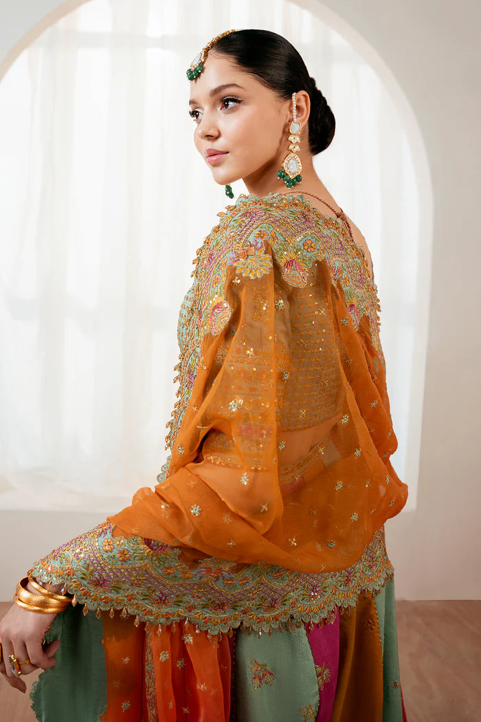 03-piece Embroidered Silk Lehnga With Organza Dupatta | Ready to wear
