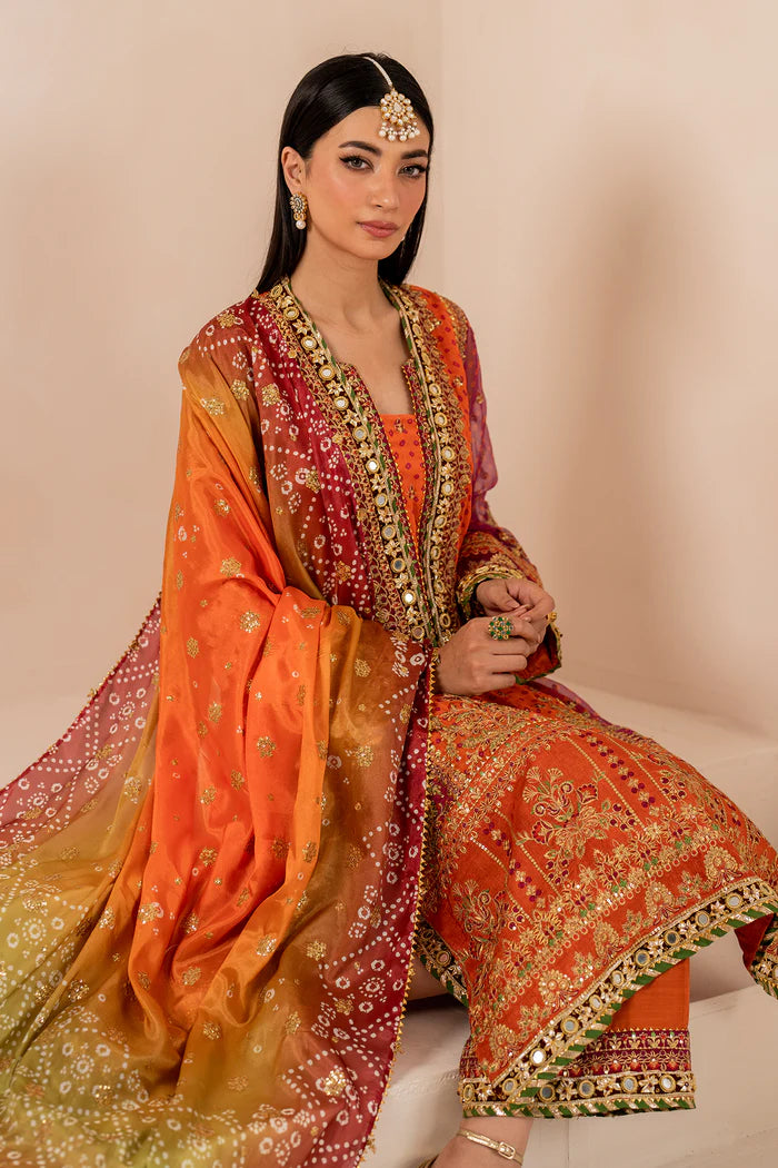 03-piece Chiffon Suit With Heavy Embroidery | Ready to wear