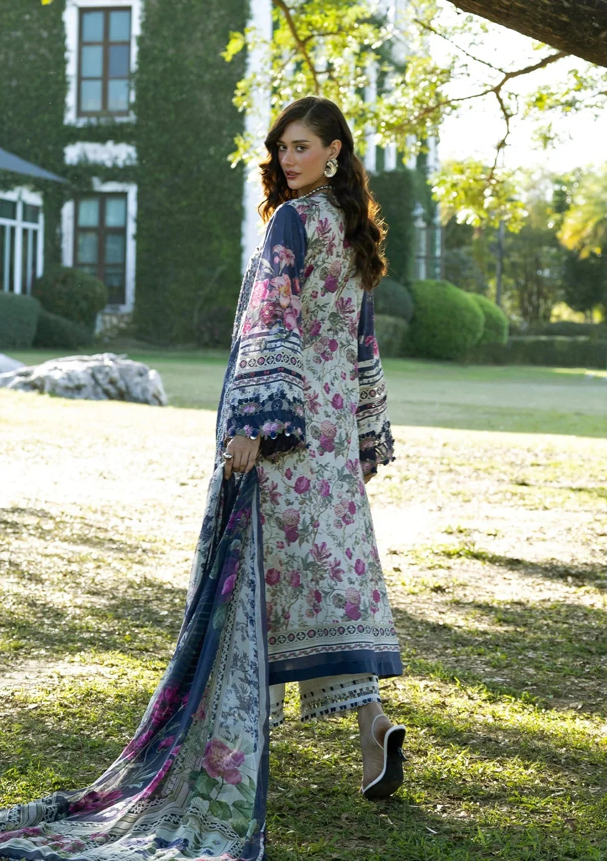 03-Piece Printed Lawn Suit With Chiffon Dupatta | Ready To Wear