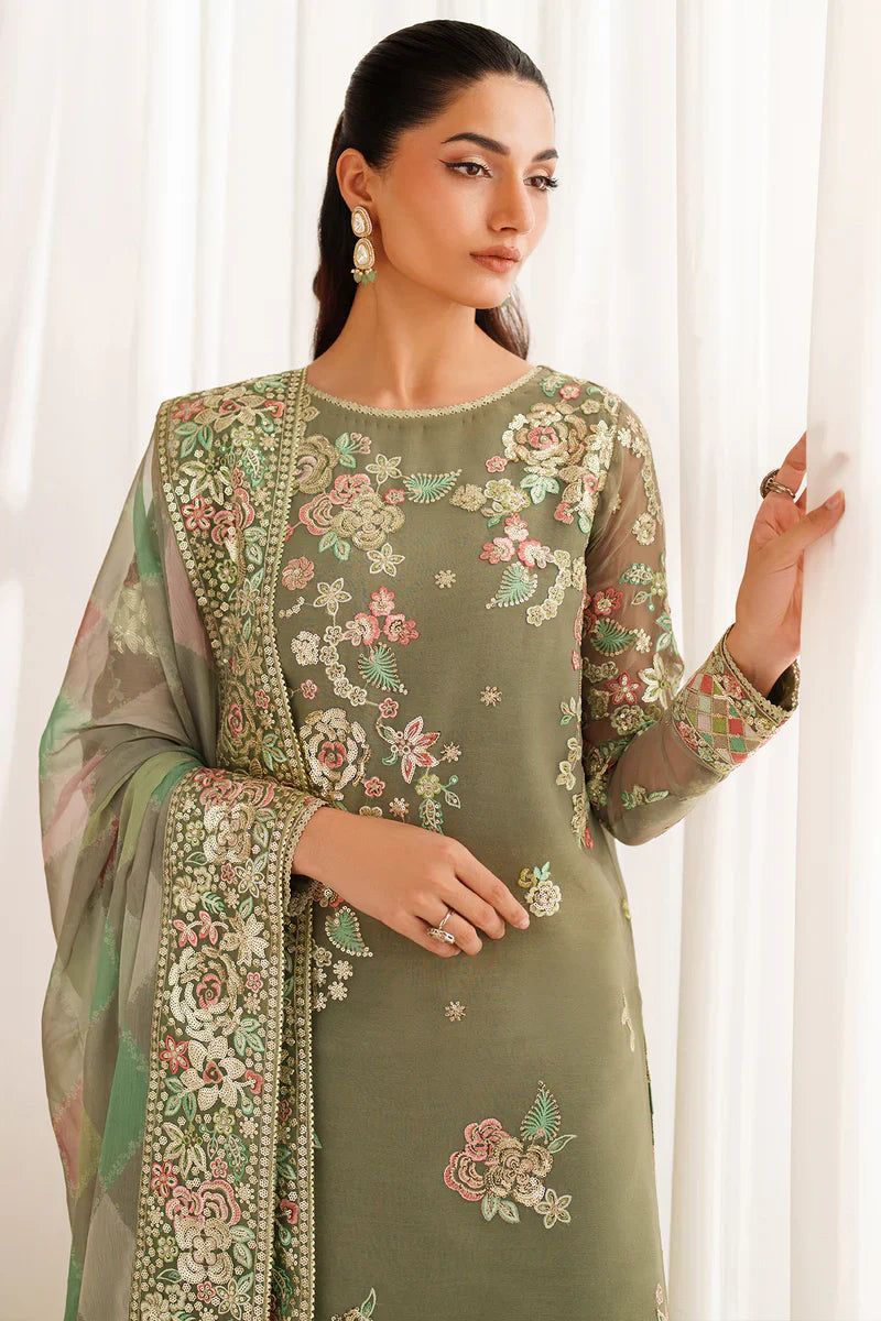 03-Piece  Embroidered Chiffon Suit - Ready  To Wear