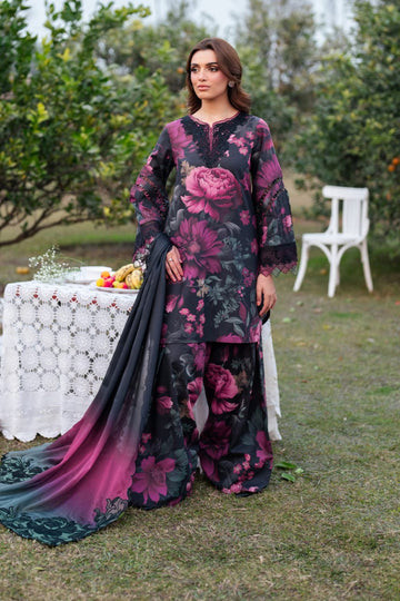 03-Piece Printed Lawn Suit - Ready  To Wear