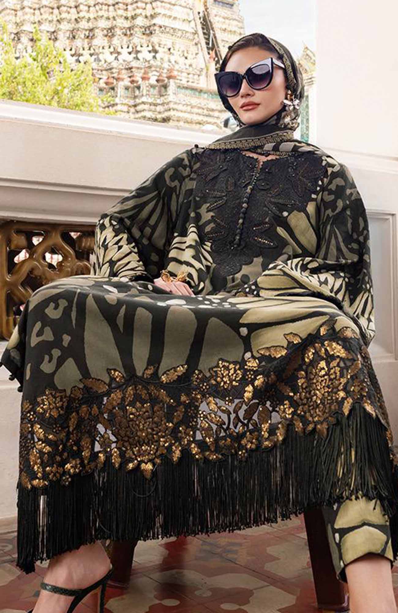 3  Piece Stitched  Lawn  Suit - Ready to Wear