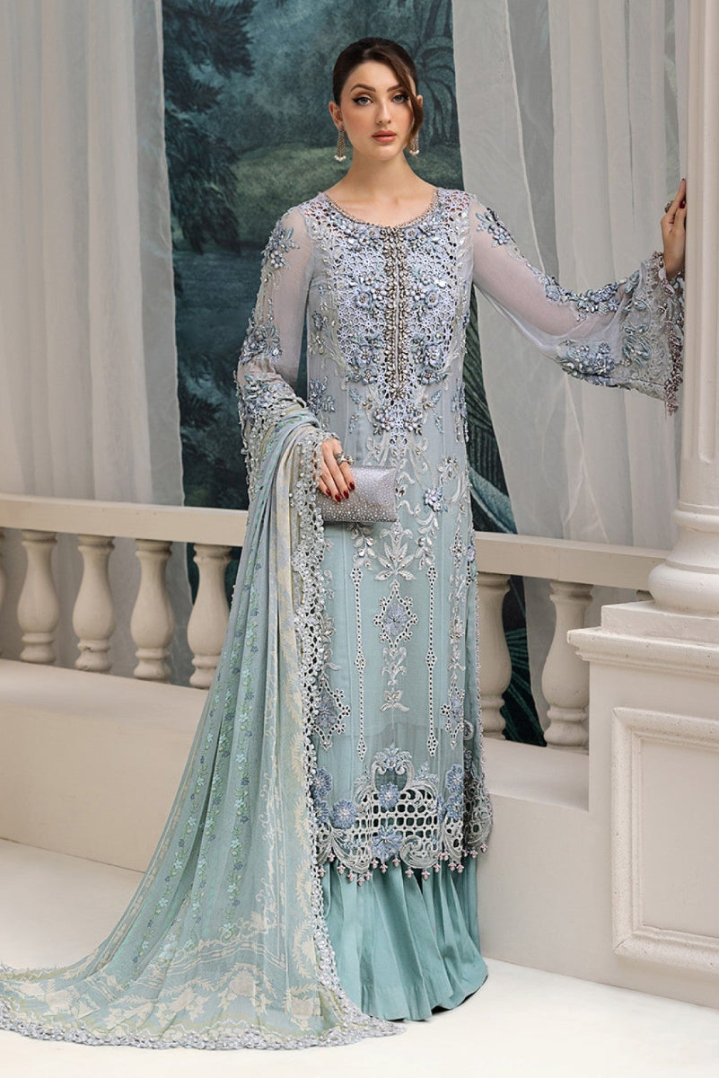 03-Piece Embroidered Chiffon Suit - Ready  To Wear