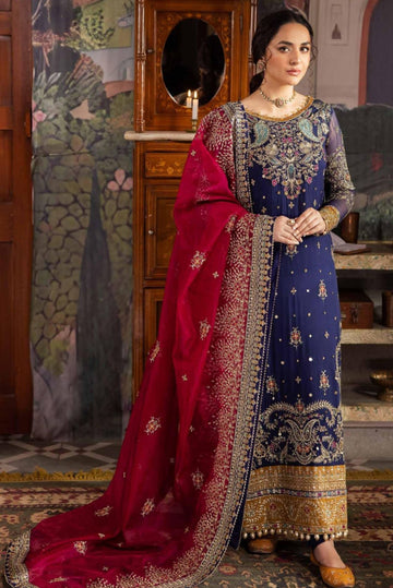 03 Piece Luxury Embroidered Chiffon Suit - Ready  To  Wear