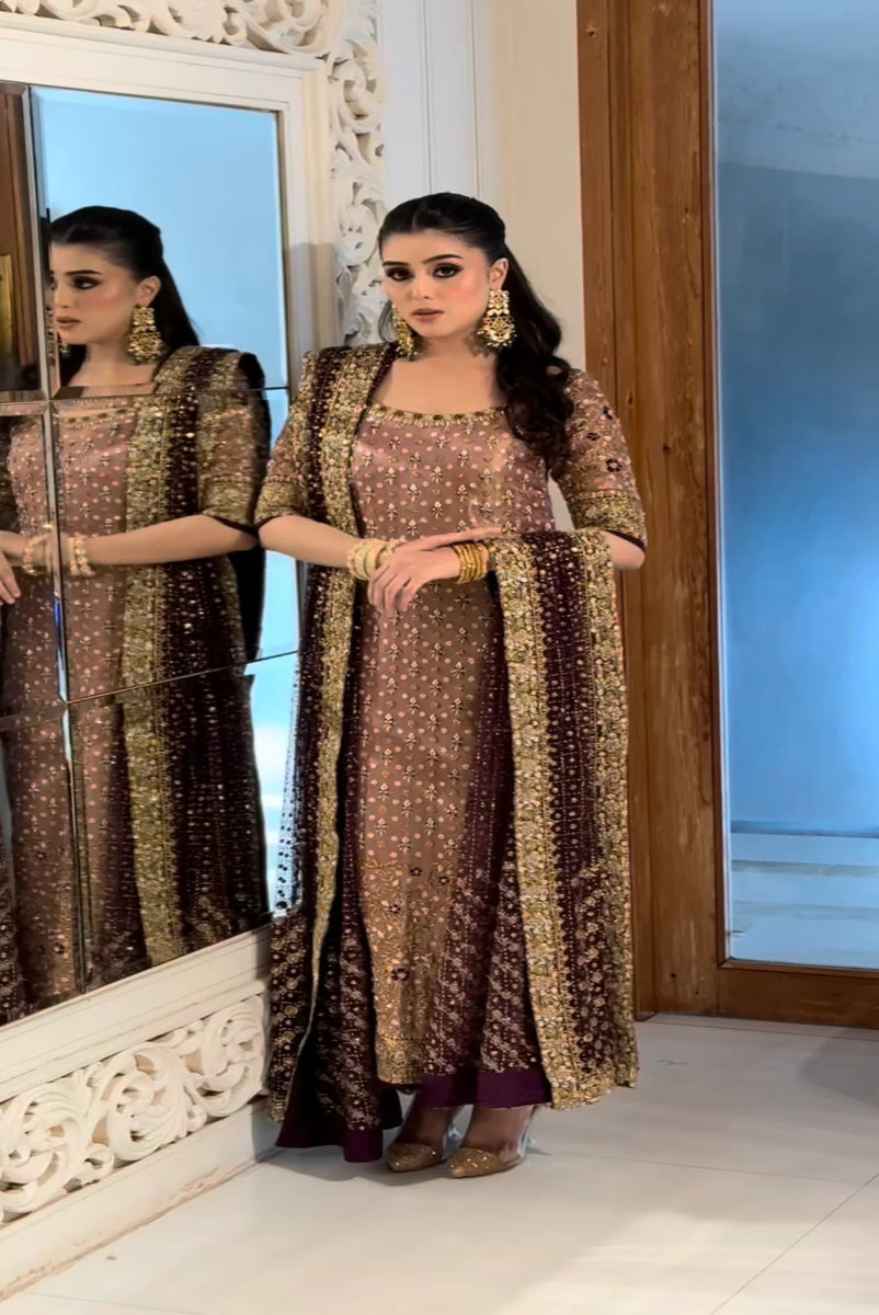 03 Piece Luxury Hand Embellished Adda Work Suit- Ready to Wear