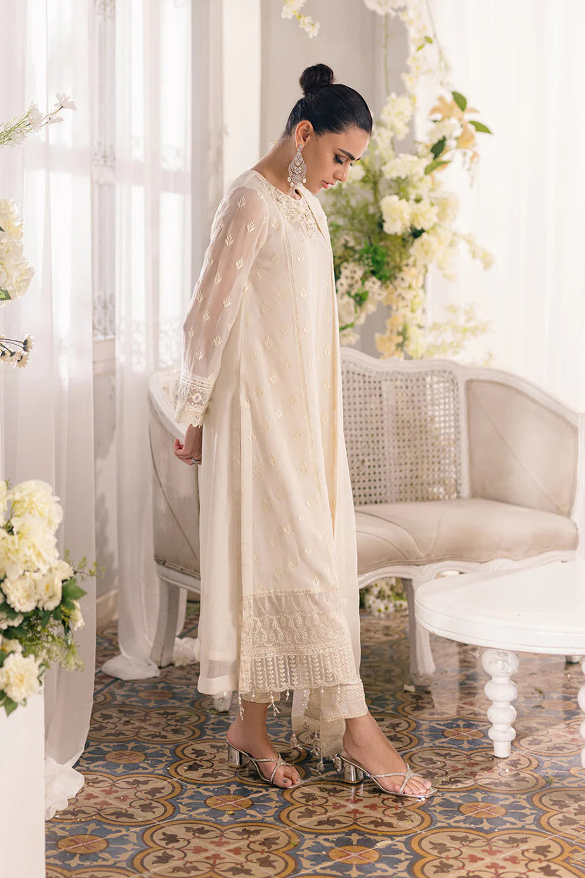 03 Piece Luxury Semi Embroidered Chiffon Suit - Ready to  Wear