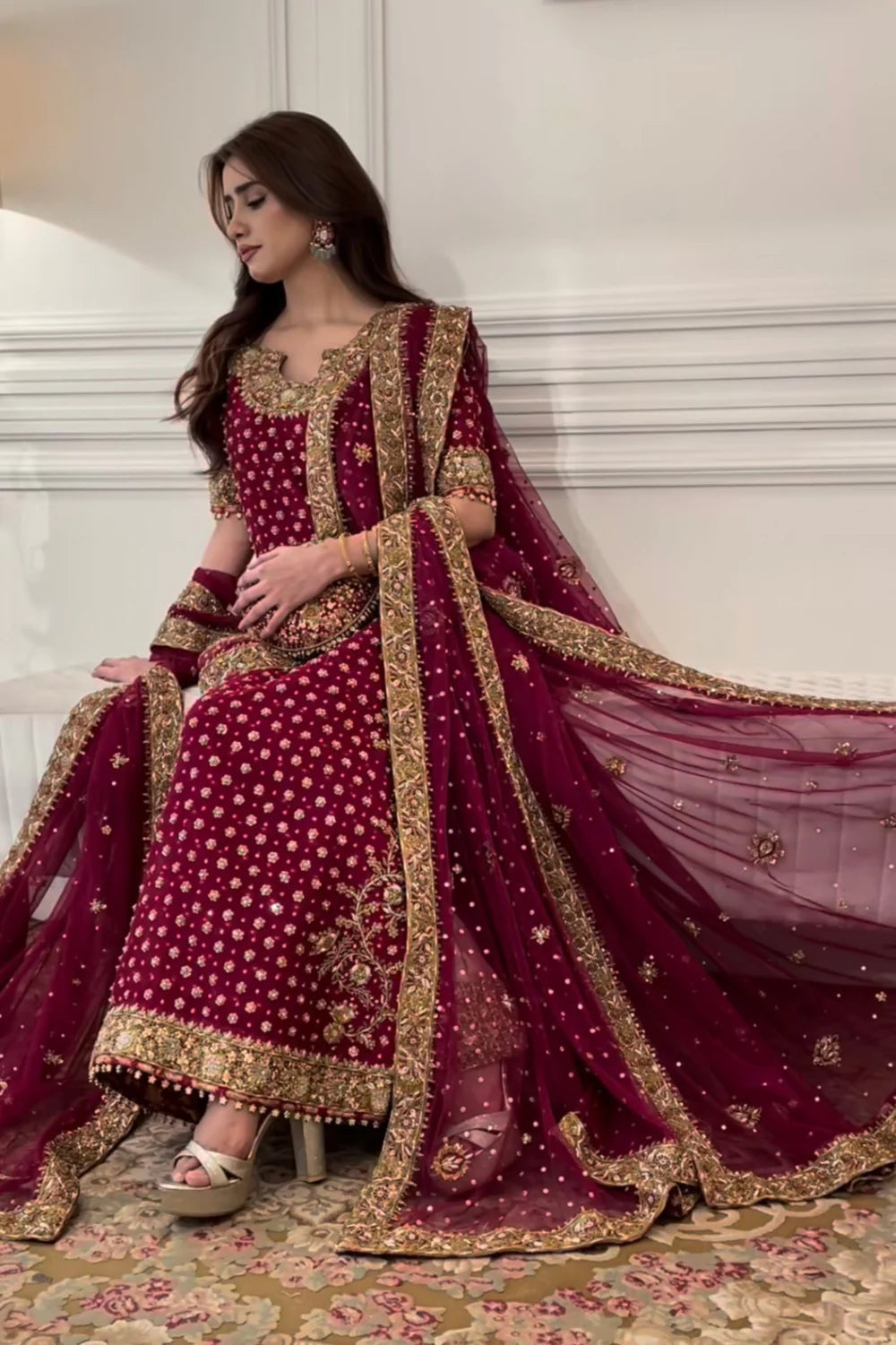 03 Piece  Luxury Adda Work Chiffon Suit - Ready To Wear