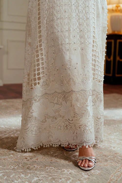 03-Piece Embroidered Organza Suit With Net Dupatta | Ready To Wear