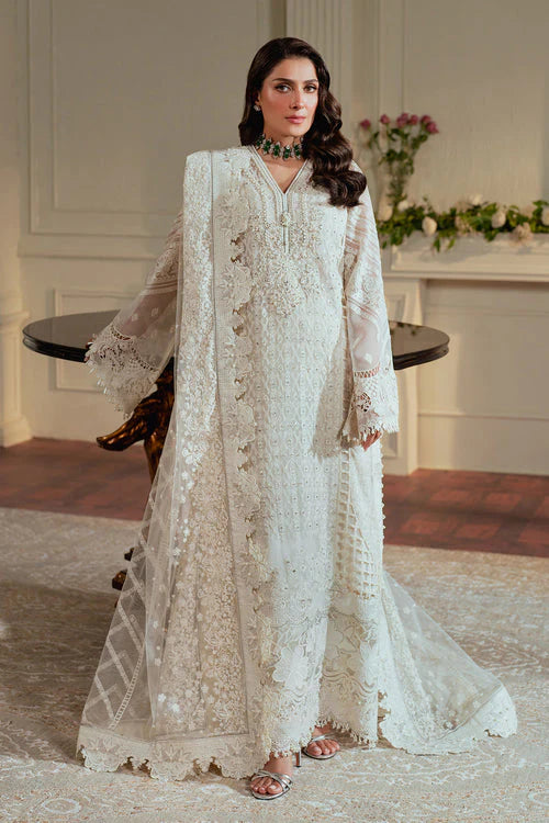 03-Piece Embroidered Organza Suit With Net Dupatta | Ready To Wear