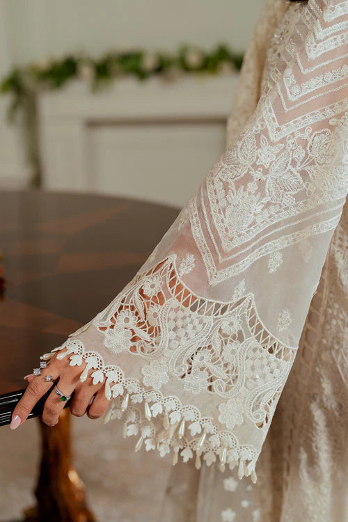 03-Piece Embroidered Organza Suit With Net Dupatta | Ready To Wear