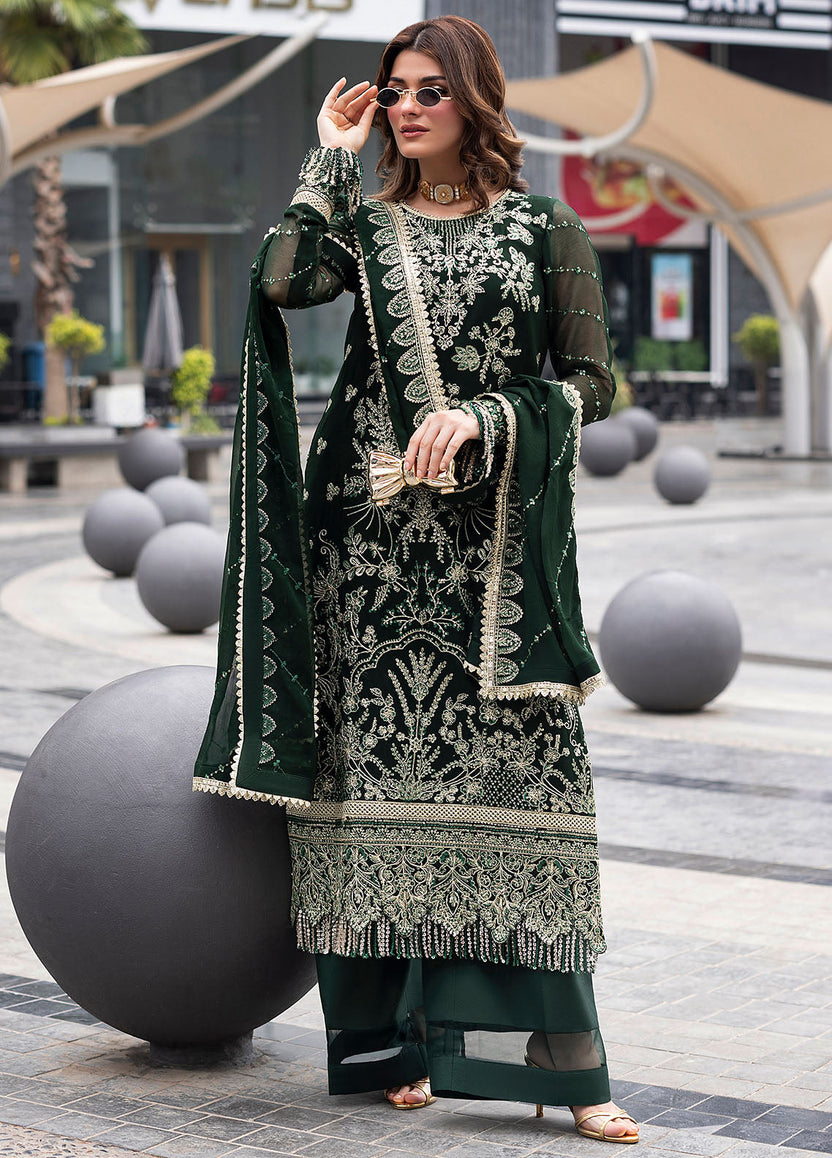 03-Piece Semi Pure Chiffon Suit - Ready To Wear