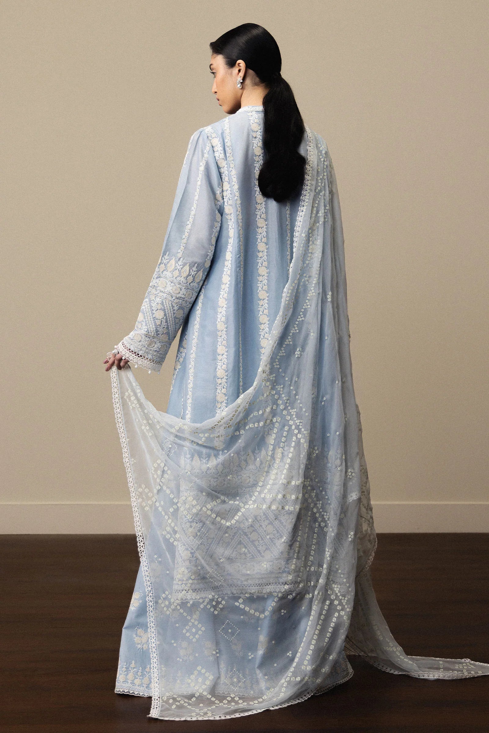 03-Piece Embroidered Lawn Suit With Cotton Net Dupatta | Ready To Wear