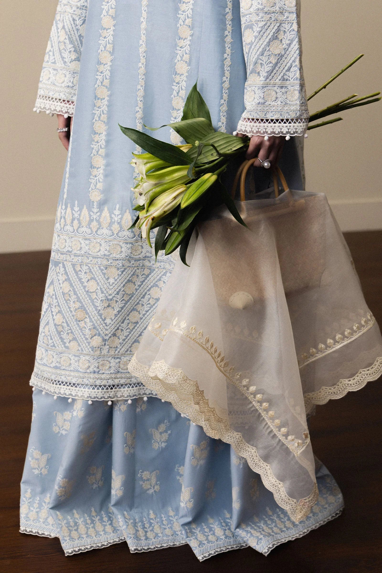 03-Piece Embroidered Lawn Suit With Cotton Net Dupatta | Ready To Wear