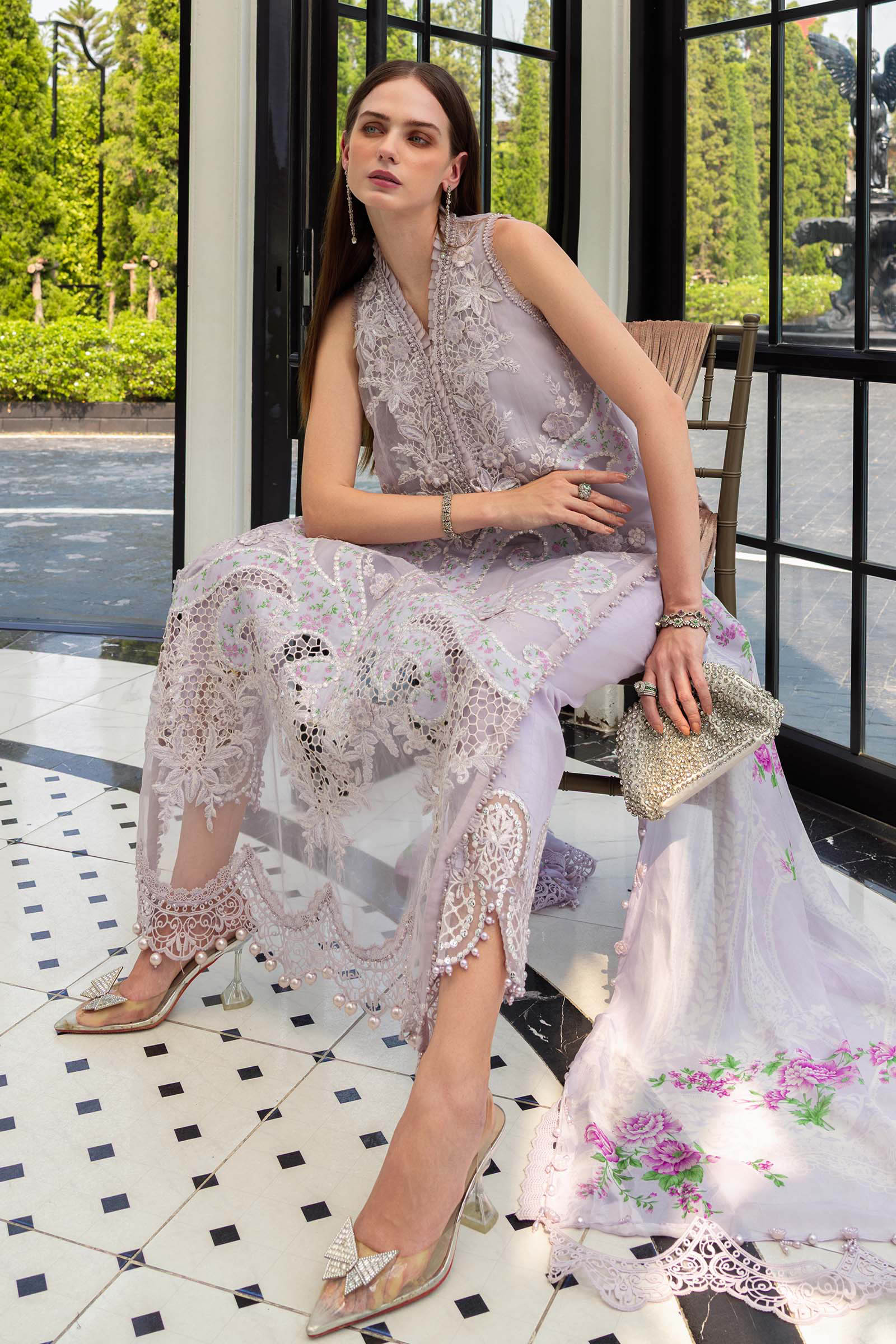 03-piece Lawn Suit With Printed Silk Dupatta | Ready to wear