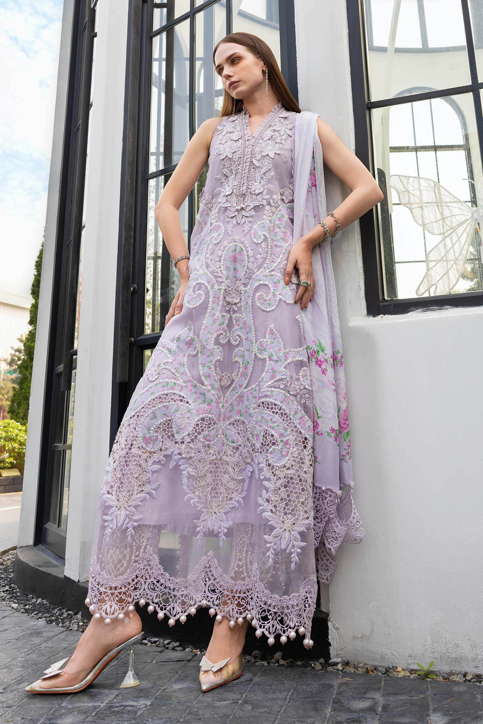 03-piece Lawn Suit With Printed Silk Dupatta | Ready to wear