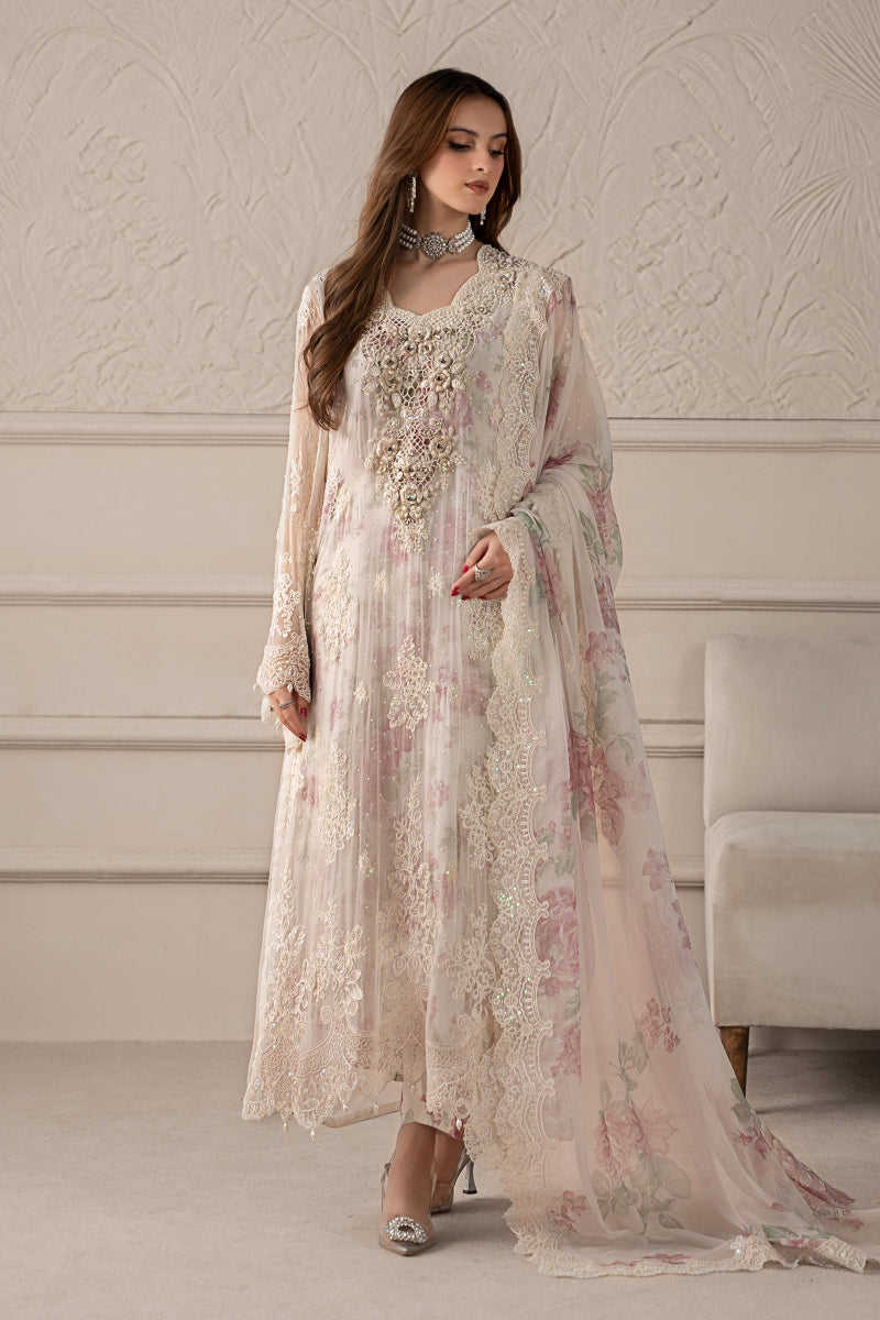 03-Piece Chiffon Suit With Printed Silk Dupatta | Ready To Wear