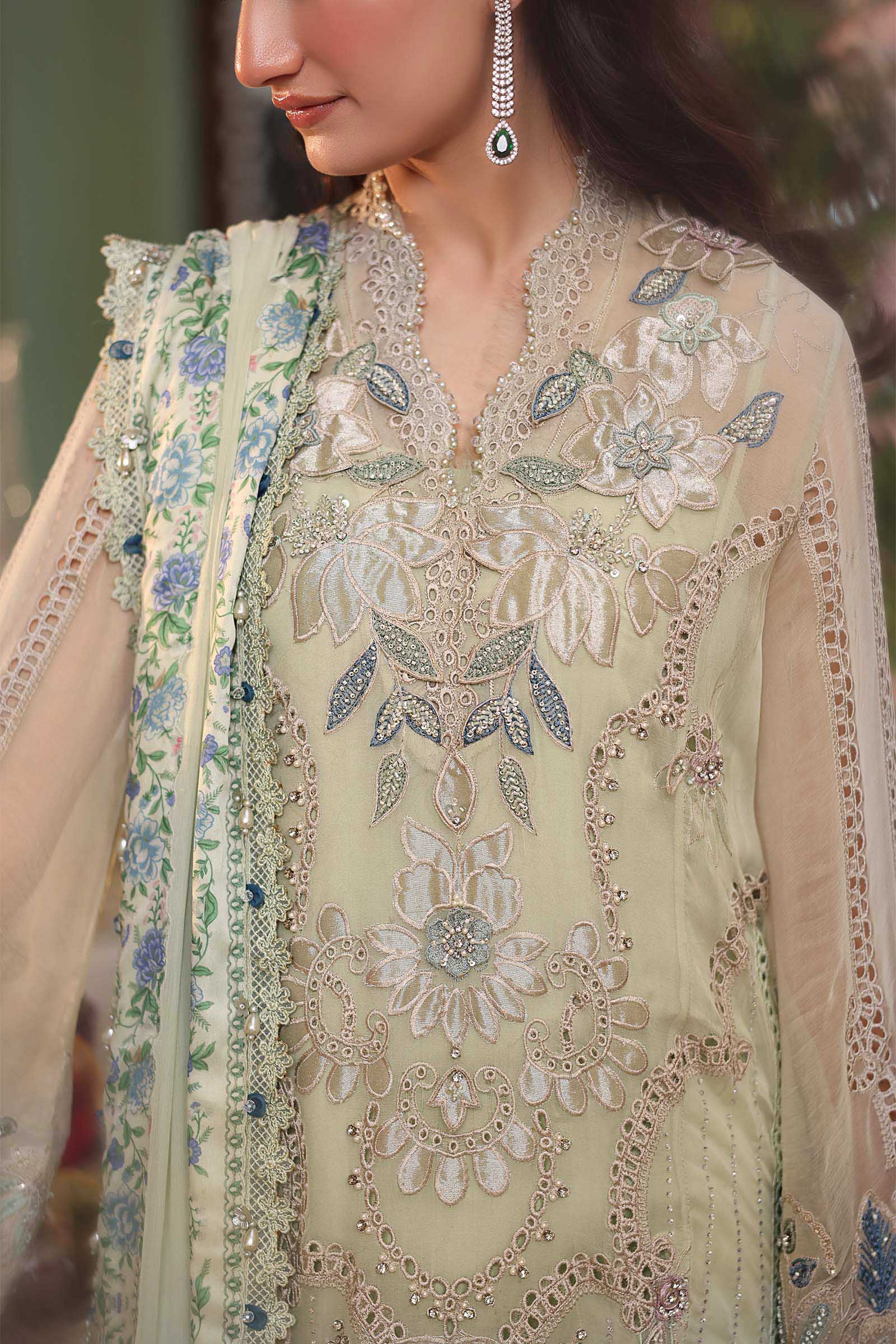 03-Piece Chiffon Suit With Embroidery | Ready To Wear