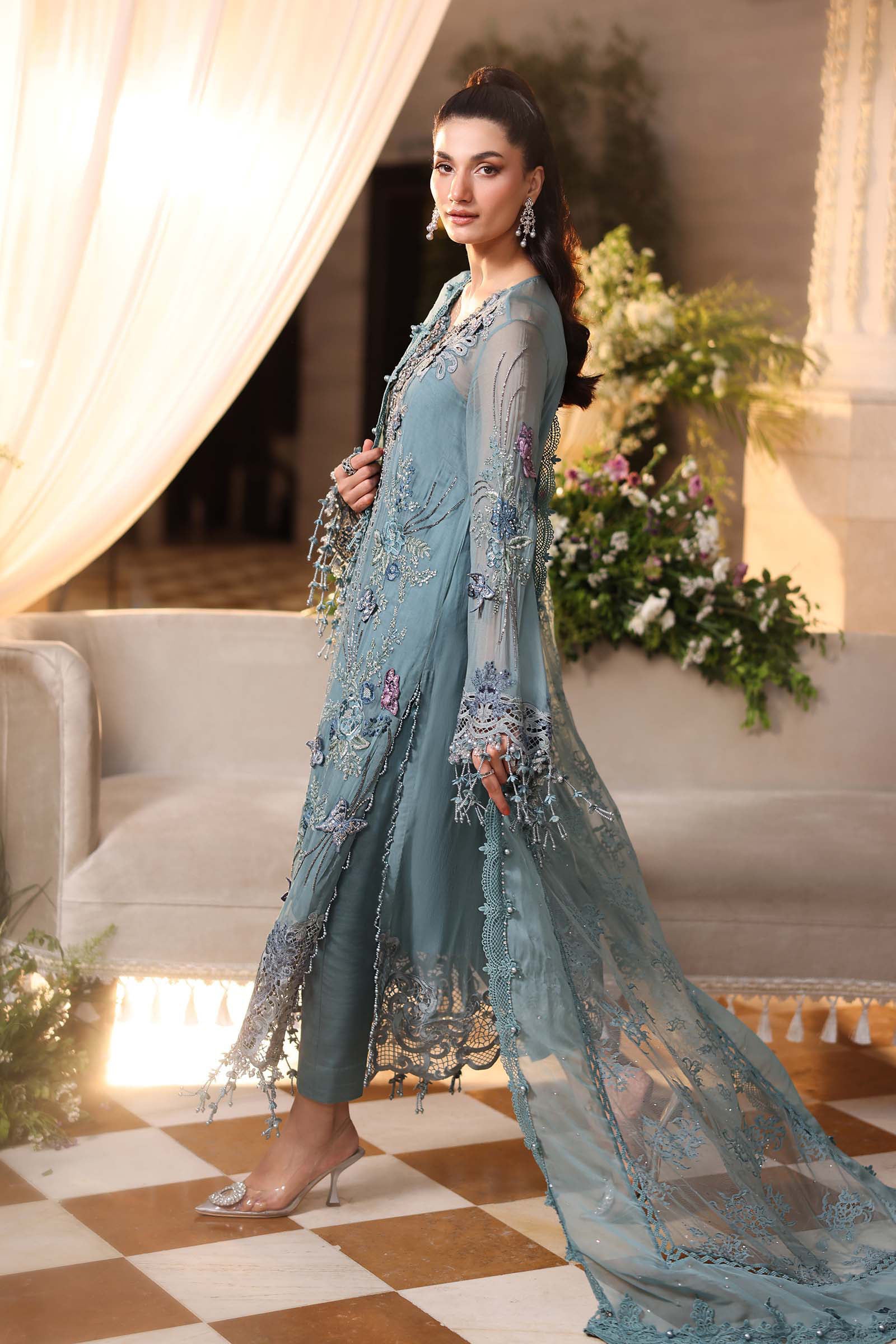 03-Piece Chiffon Suit With Embroidery | Ready To Wear