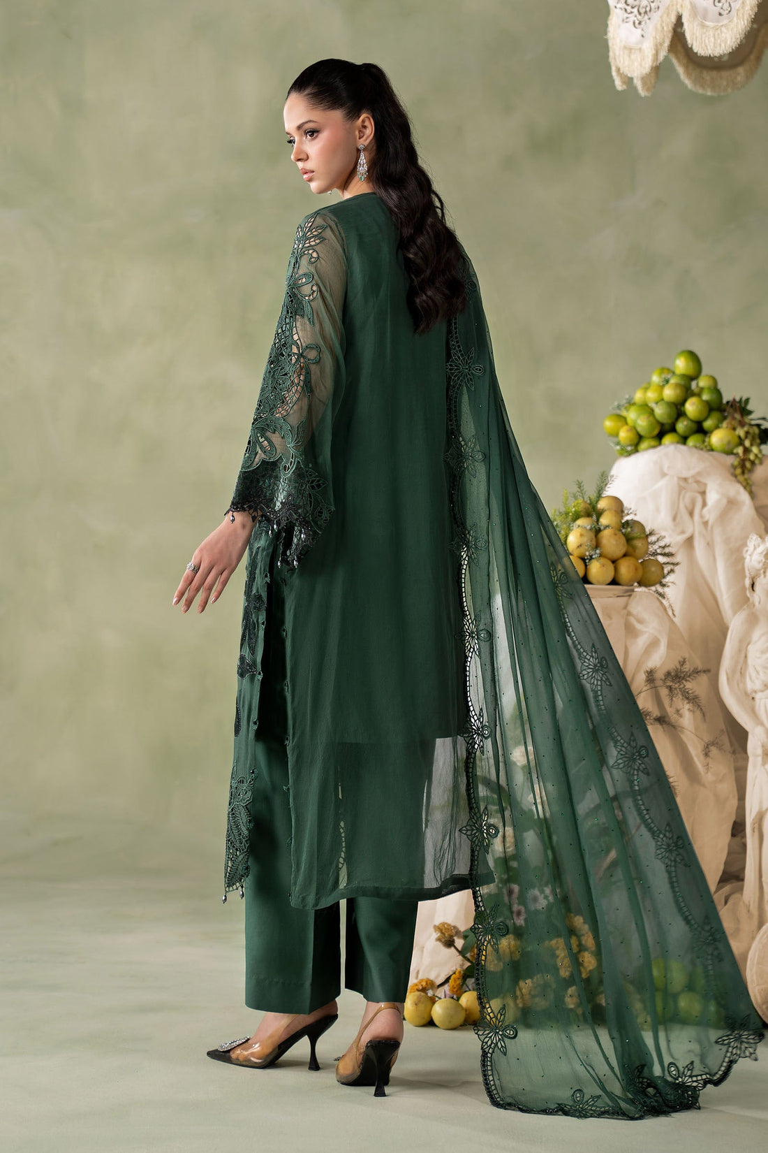 03-Piece Heavy Embroidered Chiffon Suit - Ready To Wear