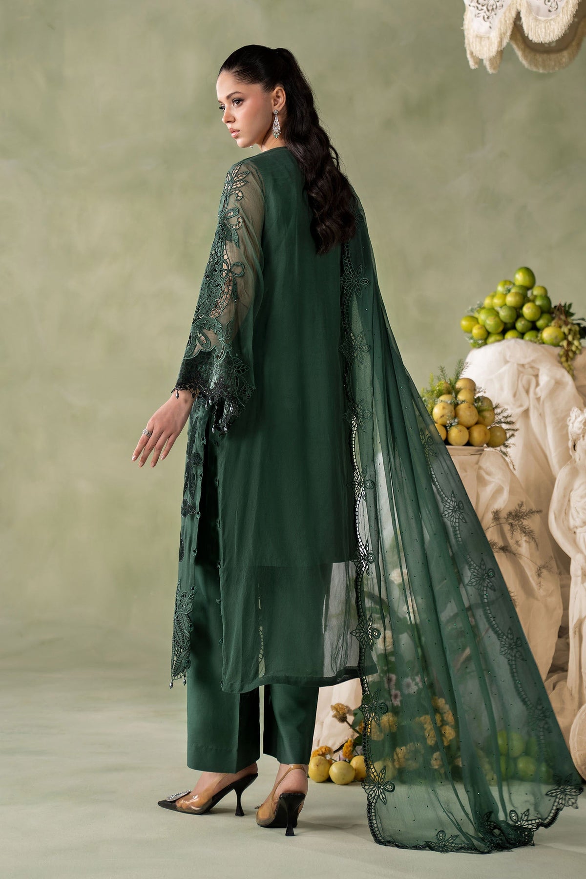03-Piece Heavy Embroidered Chiffon Suit - Ready To Wear