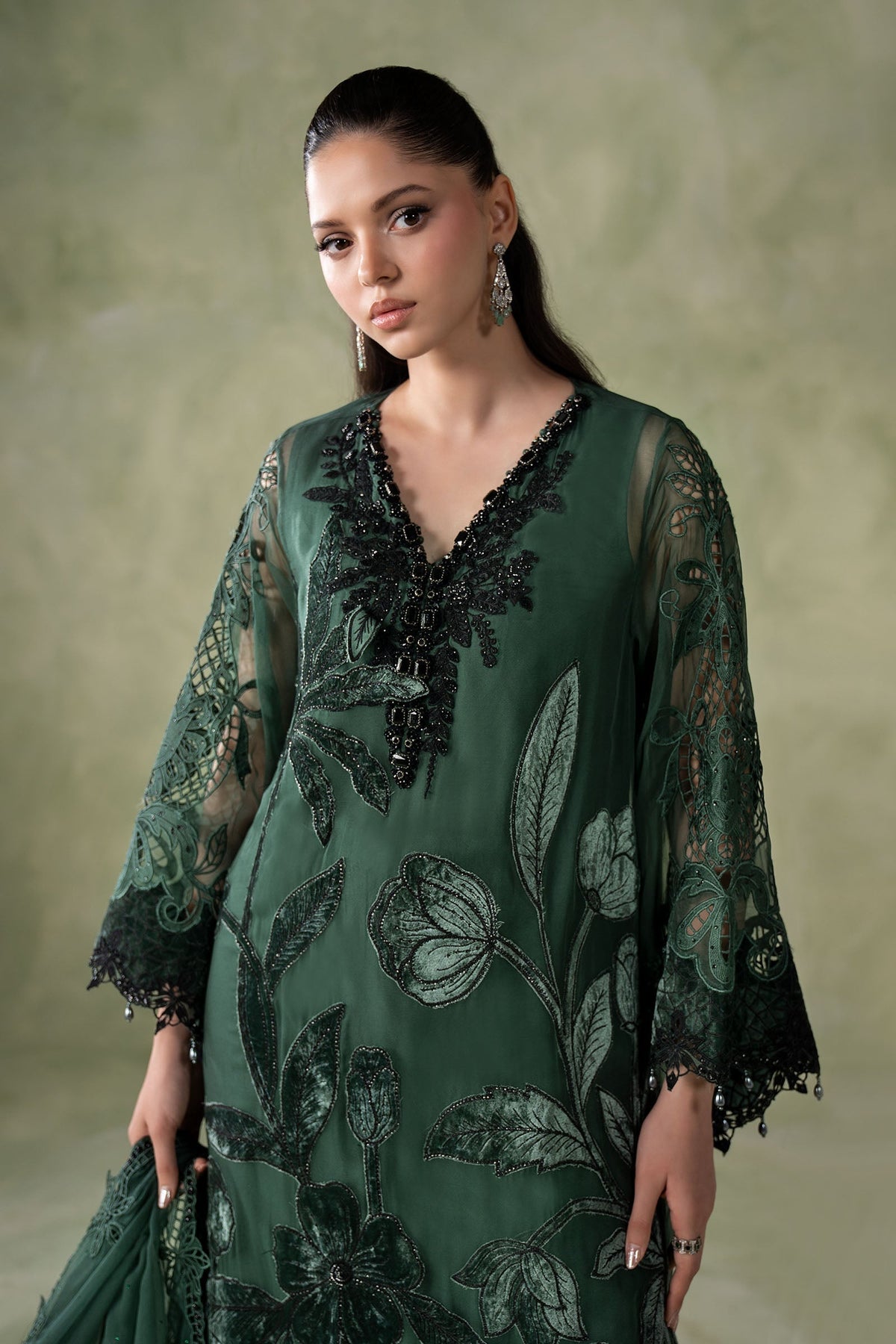 03-Piece Heavy Embroidered Chiffon Suit - Ready To Wear
