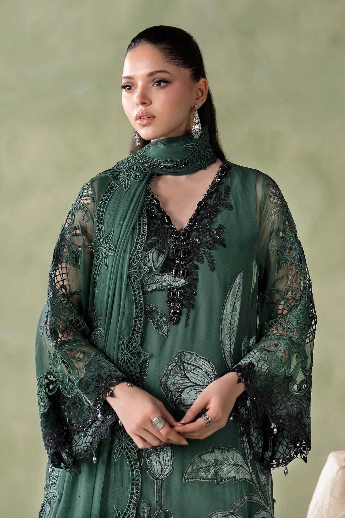03-Piece Heavy Embroidered Chiffon Suit - Ready To Wear