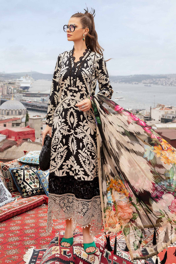 3 Piece Stitched Printed Cambric Suit (dl-mbc)