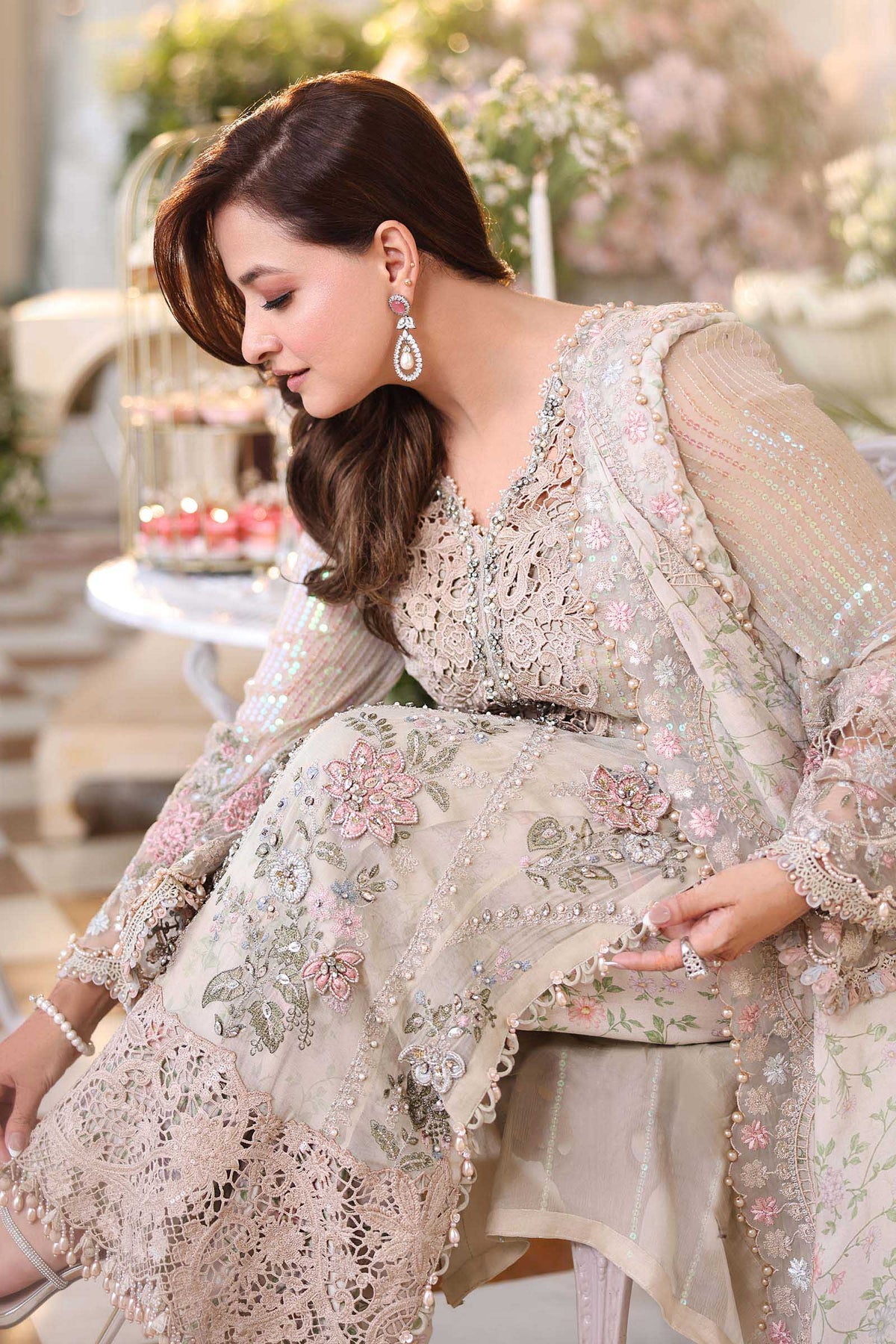 03-Piece Embroidered Chiffon Suit - Ready To Wear