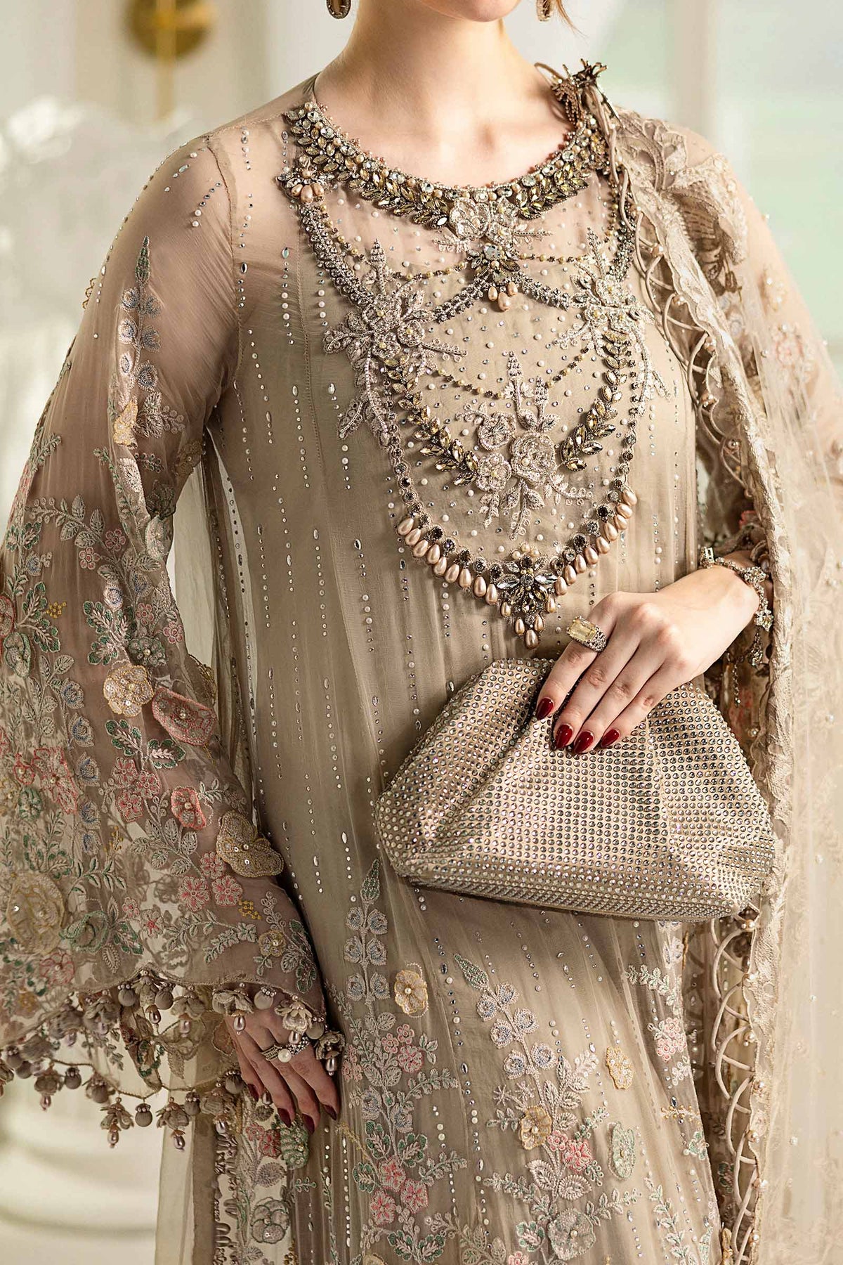 03-Piece Chiffon Suit With Net Dupatta | Ready To Wear