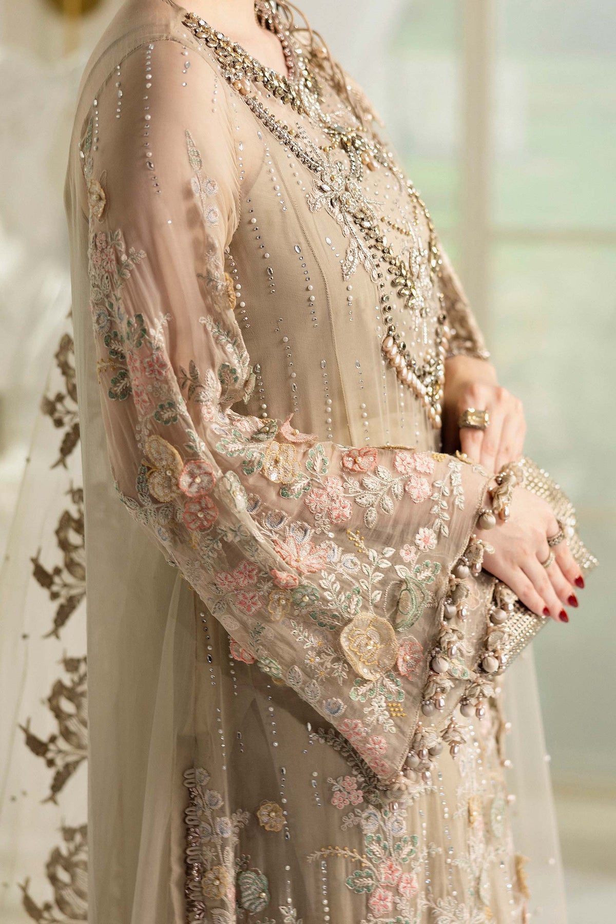 03-Piece Chiffon Suit With Net Dupatta | Ready To Wear
