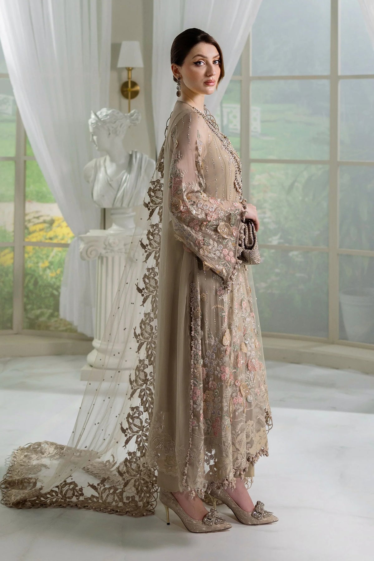 03-Piece Chiffon Suit With Net Dupatta | Ready To Wear