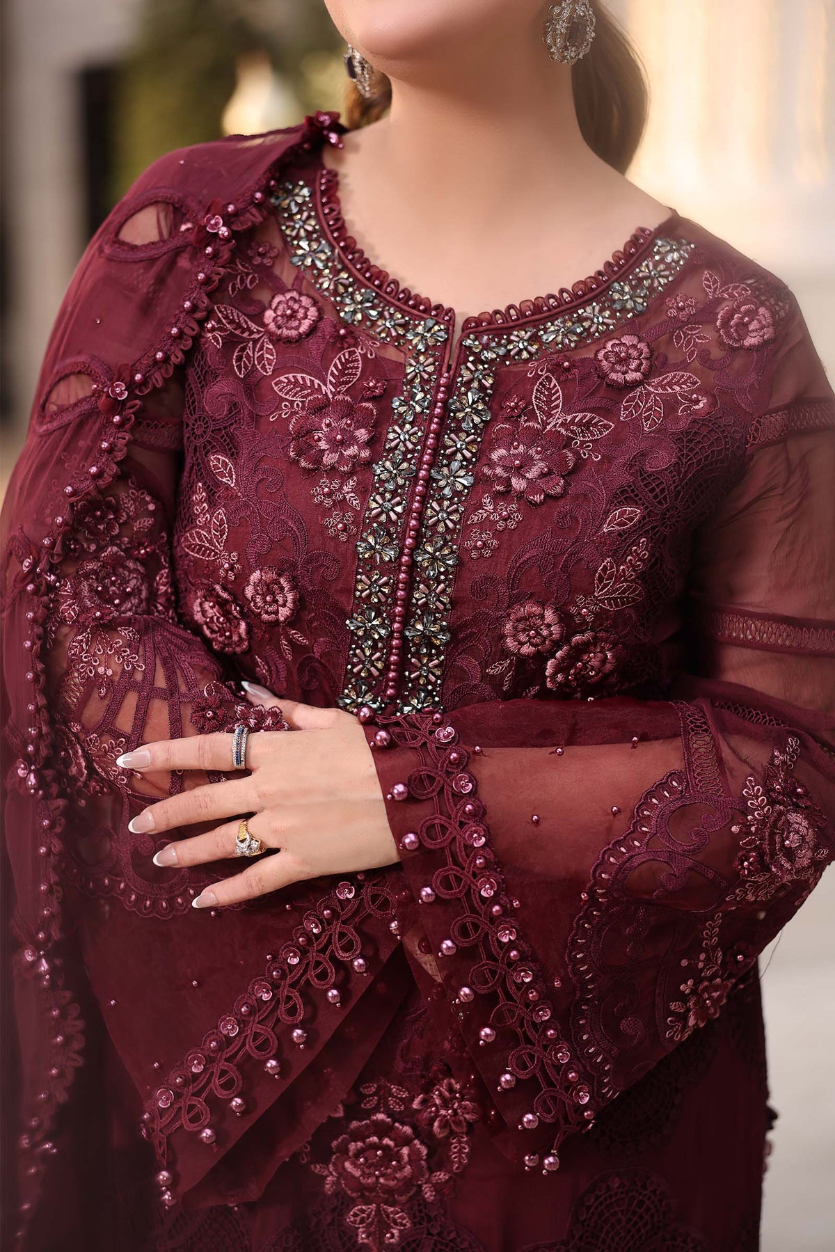 03-Piece Heavy Embroidered Chiffon Suit - Ready To Wear
